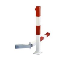 Potelet en profilé carré, à cheviller, serrure pompier