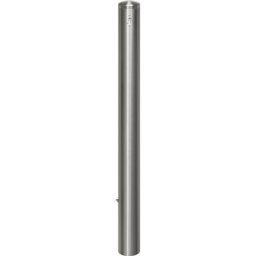 Potelet en inox, avec embout, douille de sol à sceller dans du béton, Ø 102 mm, cylindre profilé