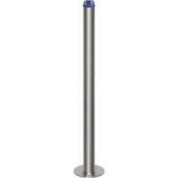 Potelet en inox, avec tête pour chaîne, à cheviller au sol, Ø 60 mm