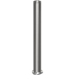 Potelet en inox, avec embout, platine à cheviller au sol, Ø 102 mm, redressement automatique