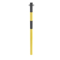 Potelet en tube d'acier, à sceller dans du béton, Ø 60 mm, jaune/noir, galvanisé et laqué