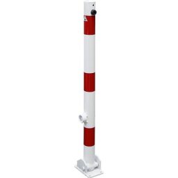 Potelet de délimitation, Ø 60 mm, blanc / rouge, rabattable, sans œillet