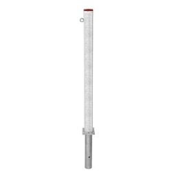 Potelet de délimitation en acier, à sceller dans du béton, 70 x 70 mm, galvanisé à chaud, 1 œillet pour chaîne