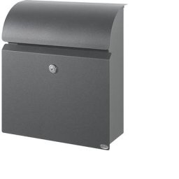 Boîte aux lettres, avec compartiment pour journaux en haut, aluminium gris RAL 9007