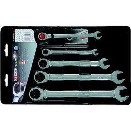 KS Tools Jeu de clés mixtes à crans GEARplus, droites, FlankTraction, 5 éléments