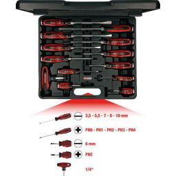 KS Tools Jeu de tournevis à frapper ERGOTORQUEmax, forme de la lame hexagonale, 14 éléments