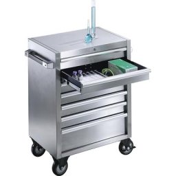 Servante à tiroirs en inox, avec 7 tiroirs à blocage individuel, h x l x p 935 x 680 x 470 mm