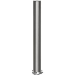 Potelet en inox, à tête plate, platine à cheviller au sol, Ø 102 mm, redressement automatique