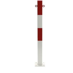 Potelet de délimitation, à cheviller, 70 x 70 mm, peint rouge-blanc, 2 œillets