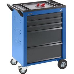 eurokraft pro Servante d'atelier, 5 tiroirs à blocage individuel, h x l x p 930 x 630 x 410 mm, bleu