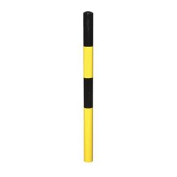 Potelet de délimitation, à sceller dans du béton, Ø 60 mm, peint noir-jaune, 1 œillet