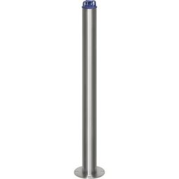 Potelet en inox, avec tête pour chaîne, à cheviller au sol, Ø 76 mm
