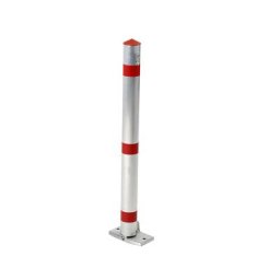 Potelet en tube rond d'aluminium, verrouillable, avec pédale et verrouillage automatique, serrure pompier