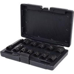 KS Tools Jeu de douilles à chocs 1/2'', courtes, six pans, 12 éléments