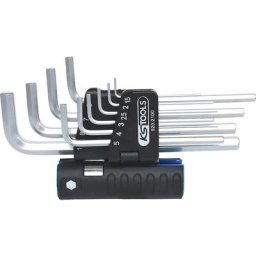 KS Tools Jeu de clés coudées 3-en-1 longues, six pans creux, métrique, 10 éléments