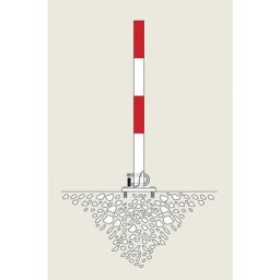 Potelet basculant, à cheviller, rouge-blanc