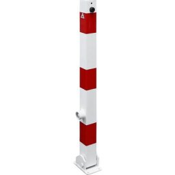 Potelet de délimitation, 70 x 70 mm, blanc / rouge, rabattable, sans œillet