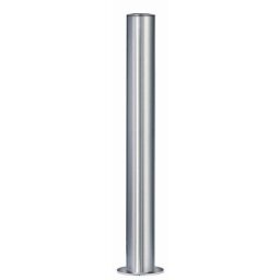 Potelet en inox, à tête plate, platine à cheviller au sol, Ø 102 mm