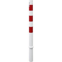 Potelet de délimitation, Ø 76 mm, blanc / rouge, amovible, avec cylindre profilé, sans œillet