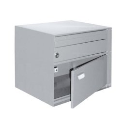 Boîte aux lettres, l x h x p 390 x 315 x 310 mm, tôle d'acier peinte époxy, blanc