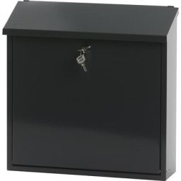 Boîte aux lettres, avec toit incliné relevable, h x l x p 370 x 370 x 115 mm, tôle d'acier, peint époxy, anthracite 7016