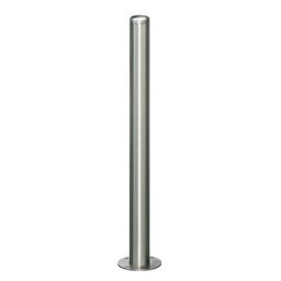 Potelet en inox, avec embout, platine à cheviller au sol, Ø 76 mm