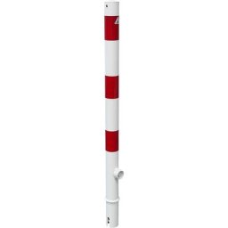 Potelet de délimitation, Ø 60 mm, blanc / rouge, amovible, sans œillet