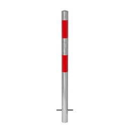 Potelet de délimitation, à sceller dans du béton, Ø 76 mm, galvanisé à chaud / réfléchissant rouge