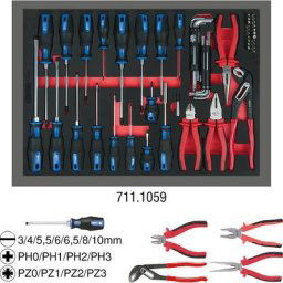 KS Tools Jeu de tournevis et de pinces, 59 éléments, poignée pour toute la surface de poussée
