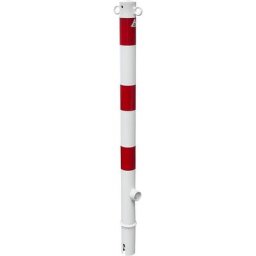 Potelet de délimitation, Ø 60 mm, blanc / rouge, amovible, avec 2 œillets