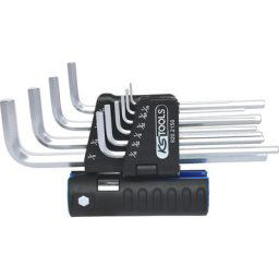 KS Tools Jeu de clés coudées 3-en-1 longues, six pans creux, dimensions en pouces, 10 éléments