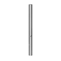 Potelet en inox, à tête plate, douille de sol à sceller dans du béton, Ø 76 mm, serrure triangulaire