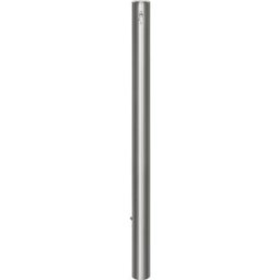 Potelet en inox, à tête plate, douille de sol à sceller dans du béton, Ø 76 mm, cylindre profilé