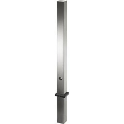 Potelet en inox, à tête plate, douille de sol à sceller dans du béton, 70 x 70 mm
