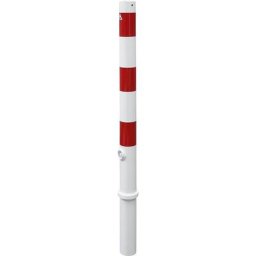 Potelet de délimitation, Ø 76 mm, blanc / rouge, amovible, sans œillet