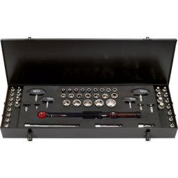 KS Tools Jeu de clés dynamométriques à crans ERGOTORQUE®precision avec bouton tournant, 1/2'', 49 pièces, 40 - 200 Nm
