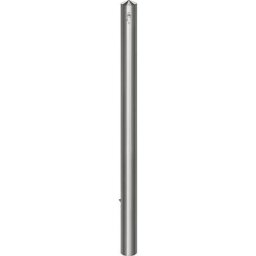 Potelet en inox, à tête pointue, à sceller dans du béton avec douille de sol, Ø 76 mm, cylindre profilé