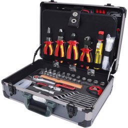 KS Tools Mallette à outils d'électricien 1/4'' + 1/2'', 128 éléments, FlankTraction