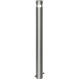 Potelet en inox, Ø 102 mm, tête avec lampe solaire, à sceller dans du béton, fixe