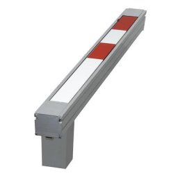 Potelet de délimitation, modèle B, avec serrure triangulaire, rouge-blanc