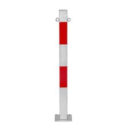 Potelet de délimitation, à cheviller, 70 x 70 mm, galvanisé à chaud / réfléchissant rouge, 2 œillets