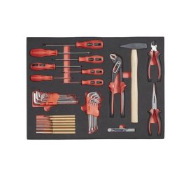 Kit d'outils avec compartiments en mousse bicolores, outillage d'atelier, pour l x p 490 x 340 mm