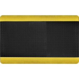 Tapis anti-fatigue DECKPLATE, à la découpe, noir / jaune, mètre linéaire x 600 mm, max. 18,3 m