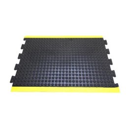 Tapis anti-fatigue Bubblemat safety, L x l x h 900 x 600 x 14 mm, noir-jaune, élément médian
