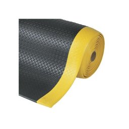 NOTRAX Tapis pour poste de travail Diamond Sof-Tred™, largeur 1220 mm, au mètre, noir / jaune