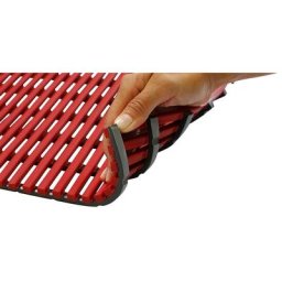 Tapis antibactérien pour salles humides, rouleau de 10 m, rouge, largeur 1200 mm