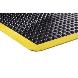 Tapis anti-fatigue Bubblemat safety, L x l x h 900 x 600 x 14 mm, noir-jaune, élément de début/fin