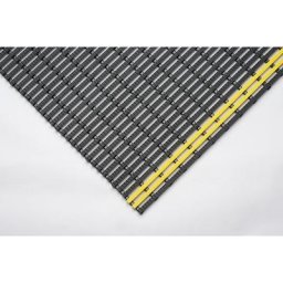 Tapis industriel antidérapant, au mètre, noir-jaune, largeur 600 mm