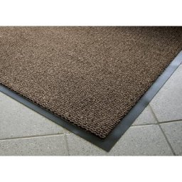 Tapis de propreté pour l'intérieur à fibres en polypropylène, largeur 1200 mm, au mètre, noir / marron