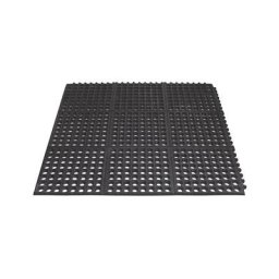 Tapis pour poste de travail, tapis polyvalent Yoga Octa Oil, noir, à surface perforée